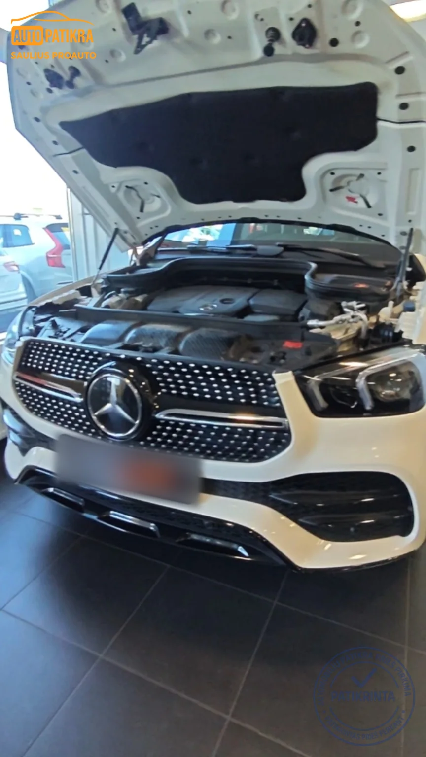 Mercedes-Benz GLE 350 de variklio skyriaus patikra Vilniuje