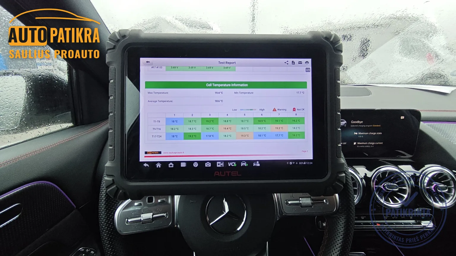 Mercedes-Benz EQA battery cell temperatures